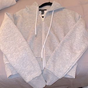 Cropped Zip Up Hoodie